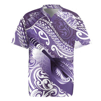Personalised New Zealand Aotearoa Darts Masters Rugby Jersey Maori Art Tattoo with Tribal Dart Symbol Purple - Polynesian Pride