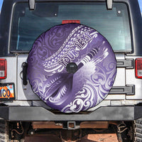 Personalised New Zealand Aotearoa Darts Masters Spare Tire Cover Maori Art Tattoo with Tribal Dart Symbol Purple - Polynesian Pride