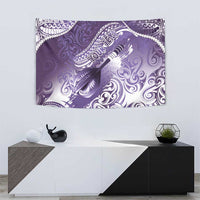Personalised New Zealand Aotearoa Darts Masters Tapestry Maori Art Tattoo with Tribal Dart Symbol Purple - Polynesian Pride