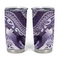 Personalised New Zealand Aotearoa Darts Masters Tumbler Cup Maori Art Tattoo with Tribal Dart Symbol Purple - Polynesian Pride