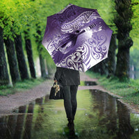 Personalised New Zealand Aotearoa Darts Masters Umbrella Maori Art Tattoo with Tribal Dart Symbol Purple - Polynesian Pride