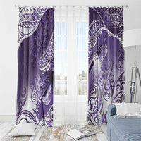 Personalised New Zealand Aotearoa Darts Masters Window Curtain Maori Art Tattoo with Tribal Dart Symbol Purple - Polynesian Pride
