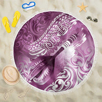 Personalised New Zealand Aotearoa Darts Masters Beach Blanket Maori Art Tattoo with Tribal Dart Symbol Pink - Polynesian Pride