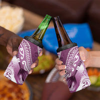 Personalised New Zealand Aotearoa Darts Masters 4 in 1 Can Cooler Tumbler Maori Art Tattoo with Tribal Dart Symbol Pink - Polynesian Pride