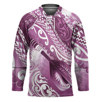 Personalised New Zealand Aotearoa Darts Masters Hockey Jersey Maori Art Tattoo with Tribal Dart Symbol Pink - Polynesian Pride