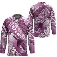 Personalised New Zealand Aotearoa Darts Masters Hockey Jersey Maori Art Tattoo with Tribal Dart Symbol Pink - Polynesian Pride