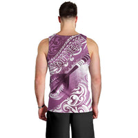 Personalised New Zealand Aotearoa Darts Masters Men Tank Top Maori Art Tattoo with Tribal Dart Symbol Pink - Polynesian Pride