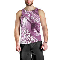 Personalised New Zealand Aotearoa Darts Masters Men Tank Top Maori Art Tattoo with Tribal Dart Symbol Pink - Polynesian Pride