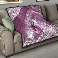 Personalised New Zealand Aotearoa Darts Masters Quilt Maori Art Tattoo with Tribal Dart Symbol Pink - Polynesian Pride