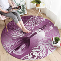 Personalised New Zealand Aotearoa Darts Masters Round Carpet Maori Art Tattoo with Tribal Dart Symbol Pink - Polynesian Pride