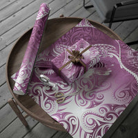 Personalised New Zealand Aotearoa Darts Masters Wrapping Paper Maori Art Tattoo with Tribal Dart Symbol Pink - Polynesian Pride