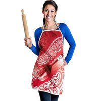 Personalised New Zealand Aotearoa Darts Masters Apron Maori Art Tattoo with Tribal Dart Symbol Red - Polynesian Pride