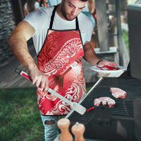 Personalised New Zealand Aotearoa Darts Masters Apron Maori Art Tattoo with Tribal Dart Symbol Red - Polynesian Pride