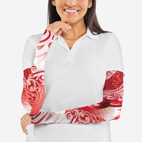 Personalised New Zealand Aotearoa Darts Masters Arm Sleeves Maori Art Tattoo with Tribal Dart Symbol Red - Polynesian Pride