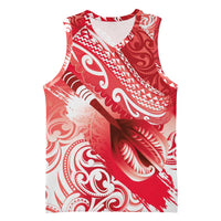 Personalised New Zealand Aotearoa Darts Masters Basketball Jersey Maori Art Tattoo with Tribal Dart Symbol Red - Polynesian Pride