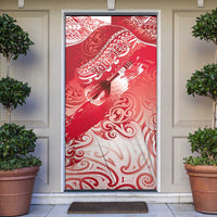 Personalised New Zealand Aotearoa Darts Masters Door Cover Maori Art Tattoo with Tribal Dart Symbol Red - Polynesian Pride
