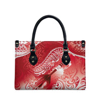 Personalised New Zealand Aotearoa Darts Masters Leather Bag Maori Art Tattoo with Tribal Dart Symbol Red - Polynesian Pride