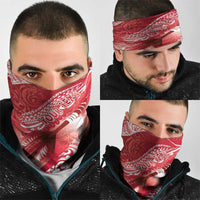 Personalised New Zealand Aotearoa Darts Masters Neck Gaiter Maori Art Tattoo with Tribal Dart Symbol Red - Polynesian Pride