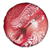 Personalised New Zealand Aotearoa Darts Masters Spare Tire Cover Maori Art Tattoo with Tribal Dart Symbol Red - Polynesian Pride