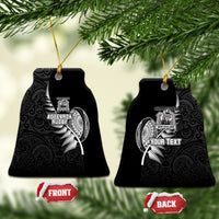 Custom New Zealand World Cup 2023 Ceramic Ornament Aotearoa Champion Rugby with Silver Fern Maori Ethnic Pattern LT03 - Polynesian Pride
