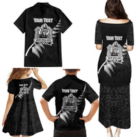 Custom New Zealand World Cup 2023 Family Matching Puletasi Dress and Hawaiian Shirt Aotearoa Champion Rugby with Silver Fern Maori Ethnic Pattern LT03 - Polynesian Pride