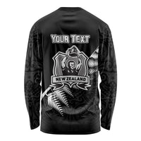 Custom New Zealand World Cup 2023 Long Sleeve Shirt Aotearoa Champion Rugby with Silver Fern Maori Ethnic Pattern LT03 - Polynesian Pride