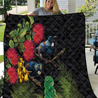 New Zealand Tui Quilt Guardians of the Hei Tiki - Maori Art and Plants