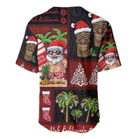 Hawaiian Christmas Baseball Jersey - Mele Kalikimaka Island Holiday Vibes - Black Red LT03 - Polynesian Pride