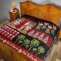 Hawaiian Christmas Quilt - Mele Kalikimaka Island Holiday Vibes - Black Red LT03 - Polynesian Pride