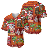Hawaiian Christmas Baseball Jersey - Mele Kalikimaka Island Holiday Vibes - Red Orange LT03 - Polynesian Pride