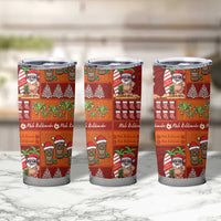 Hawaiian Christmas Tumbler Cup - Mele Kalikimaka Island Holiday Vibes - Red Orange
