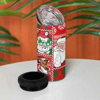 Australian Christmas 4 in 1 Can Cooler Tumbler - Santa Koala Kangaroo and Holiday Cheer