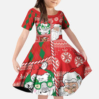 Australian Christmas Family Matching Off The Shoulder Long Sleeve Dress and Hawaiian Shirt - Santa Koala Kangaroo and Holiday Cheer