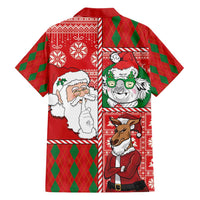 Australian Christmas Family Matching Short Sleeve Bodycon Dress and Hawaiian Shirt - Santa Koala Kangaroo and Holiday Cheer