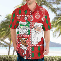 Australian Christmas Hawaiian Shirt - Santa Koala Kangaroo and Holiday Cheer