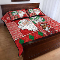 Australian Christmas Quilt Bed Set - Santa Koala Kangaroo and Holiday Cheer