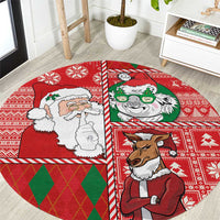 Australian Christmas Round Carpet - Santa Koala Kangaroo and Holiday Cheer