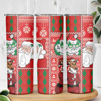 Australian Christmas Skinny Tumbler - Santa Koala Kangaroo and Holiday Cheer