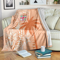 Bula Fiji Blanket Tropical Flower and Tapa Pattern Peach Fuzz Color LT03 - Polynesian Pride