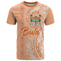 Bula Fiji T Shirt Tropical Flower and Tapa Pattern Peach Fuzz Color LT03 Peach Fuzz - Polynesian Pride