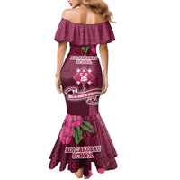 Fiji Adi Cakobau School Mermaid Dress Tropical Flower and Tapa Pattern LT03 - Polynesian Pride