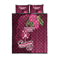 Fiji Adi Cakobau School Quilt Bed Set Tropical Flower and Tapa Pattern LT03 Pink - Polynesian Pride
