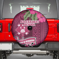 Fiji Adi Cakobau School Spare Tire Cover Tropical Flower and Tapa Pattern LT03 - Polynesian Pride