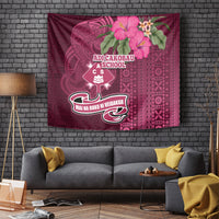 Fiji Adi Cakobau School Tapestry Tropical Flower and Tapa Pattern LT03 Pink - Polynesian Pride