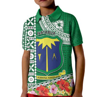 Fiji Natabua High School Kid Polo Shirt Tropical Flower and Tapa Pattern Green Style LT03 Kid Green - Polynesian Pride