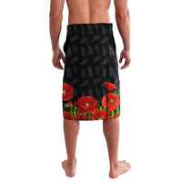 New Zealand Kiwi Soldier ANZAC Lavalava Red Poppy Flower and Silver Fern Pattern LT03 - Polynesian Pride