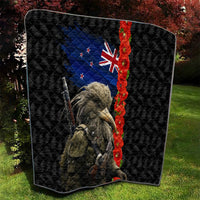 New Zealand Kiwi Soldier ANZAC Quilt Red Poppy Flower and Silver Fern Pattern LT03 - Polynesian Pride