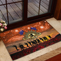 The Rising Sun Badge ANZAC Rubber Doormat Last Post Field of Poppy Starry Night Style LT03 - Polynesian Pride