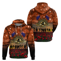 The Rising Sun Badge ANZAC Zip Hoodie Last Post Field of Poppy Starry Night Style LT03 - Polynesian Pride