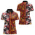 Pan-Pacific Festival Women Polo Shirt Hawaiian Tribal and Japanese Pattern Together Culture